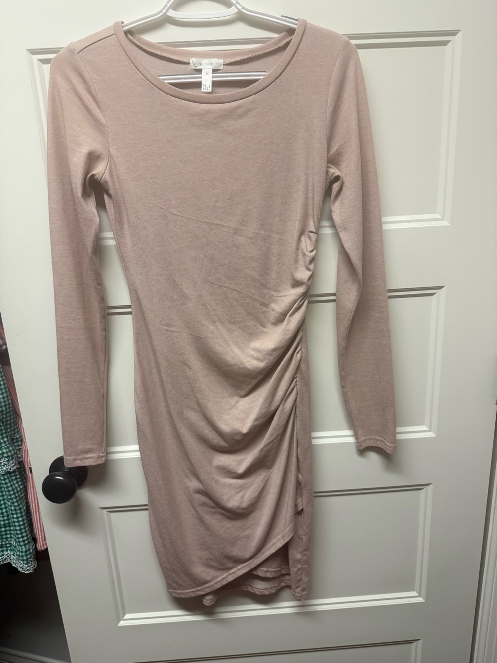 Leith Ruched Long Sleeve Bodycon Dress - Blush